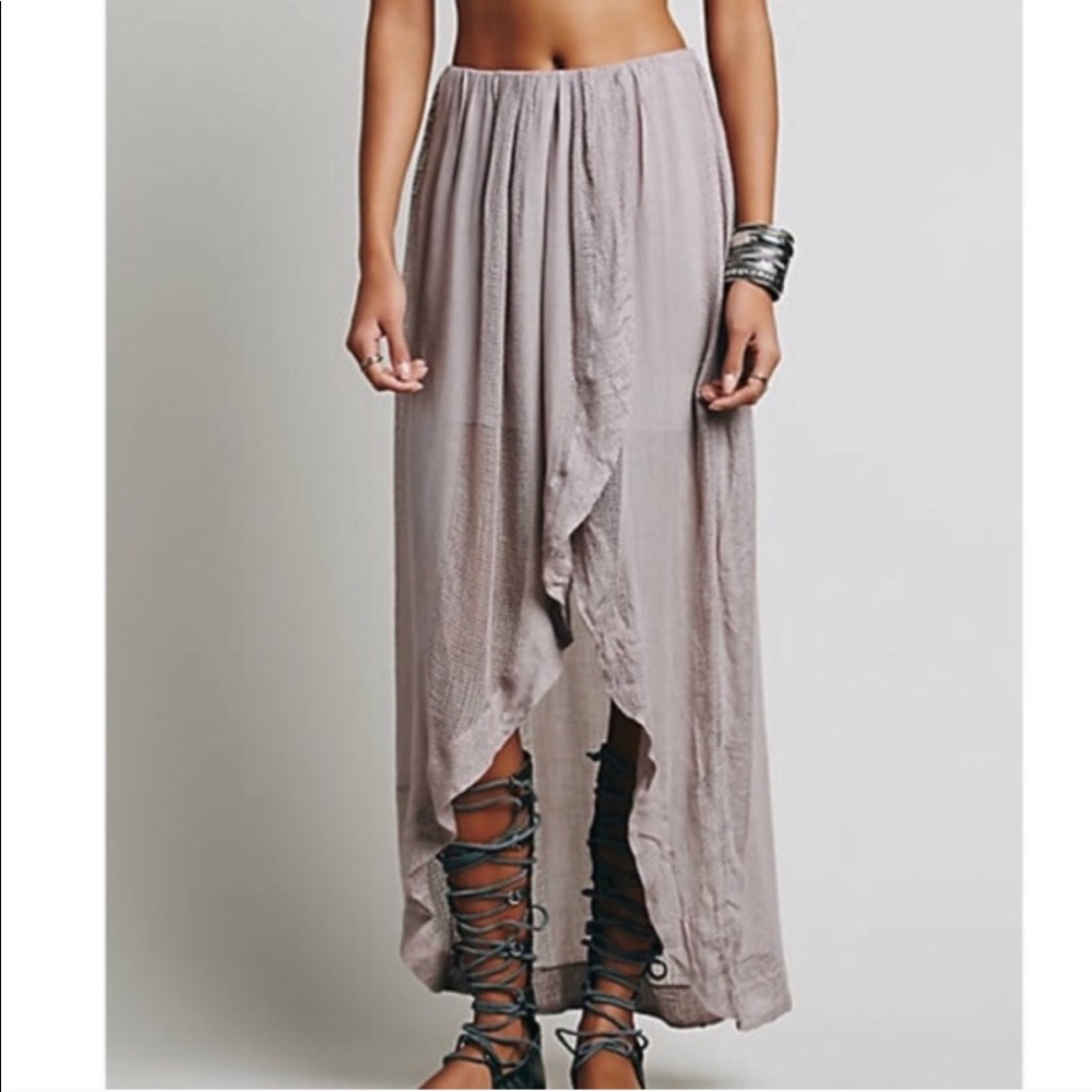 Free People Dream On Maxi Skirt Mink XS